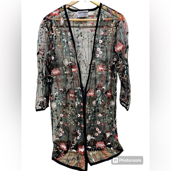 Ruff Hewn Embroidered Floral Cardigan - Size Large - Picture 1 of 8